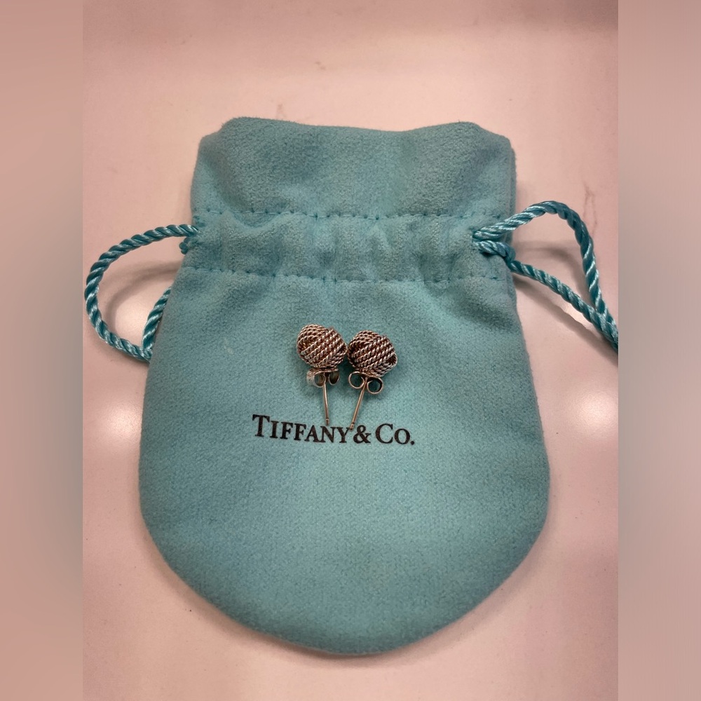 Tiffany twist knot earrings in sterling silver